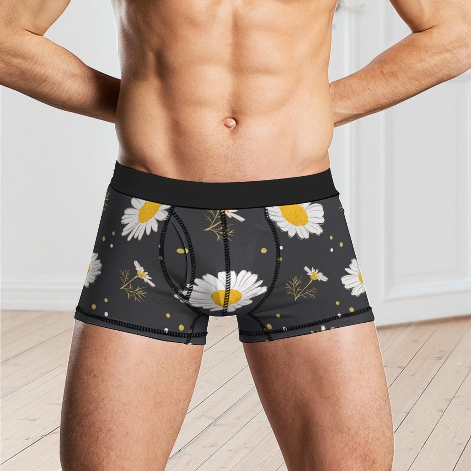 Amazon.co.jp: メンズ ボクサーパンツ デイジー 花柄 ボクサーブリーフ